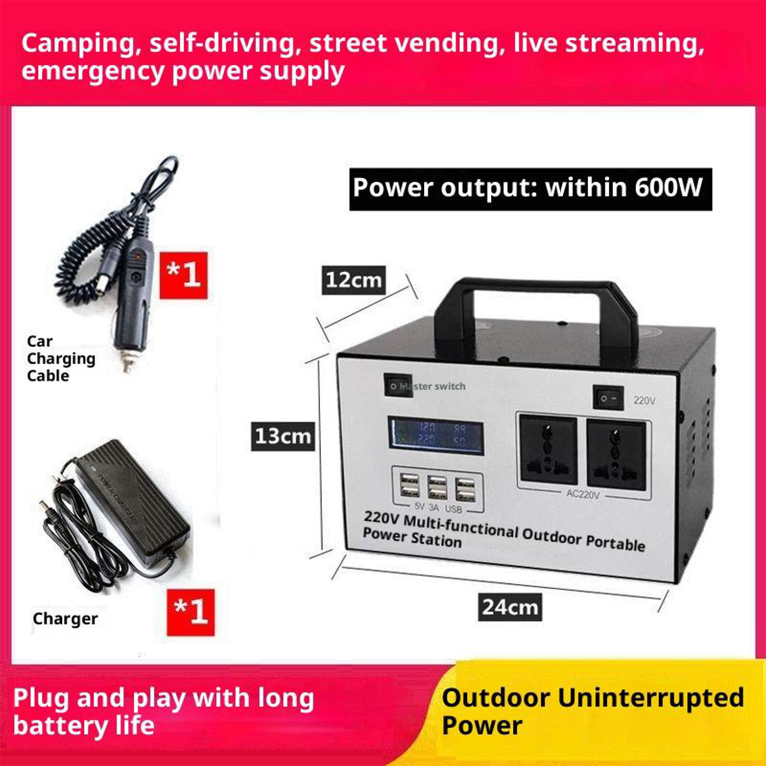 1500W 51.2V 100Ah Private Label Portable Power Station for Camping | Battery Generator, OEM, RV
